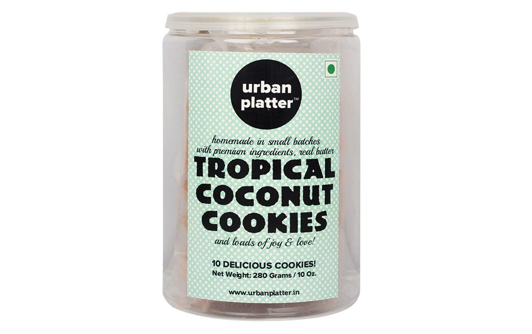 Urban Platter Tropical Coconut Cookies   Plastic Jar  280 grams